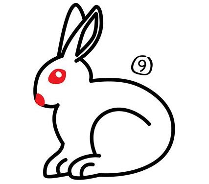 三笔画一只兔子