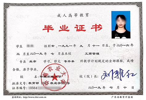 上海成人大专毕业证样本