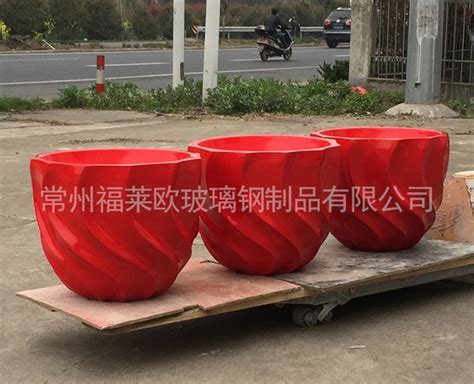 上海红色杯形玻璃钢花盆
