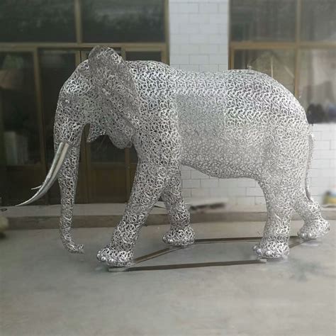 上海镜面不锈钢动物大象雕塑