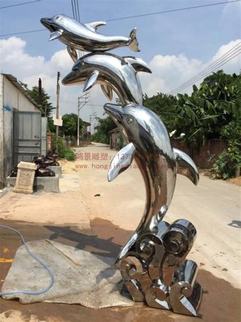 不锈钢大型海豚雕塑