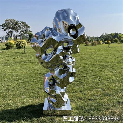 不锈钢雕塑太湖石抽象简约