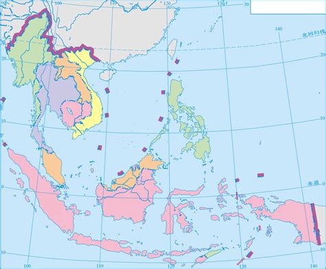 东南亚的地图黑白