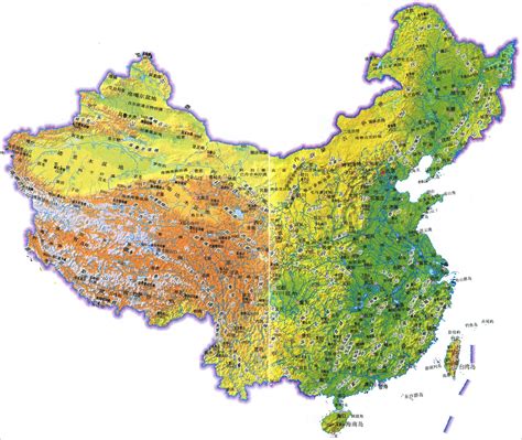 中国主要地形图高清版