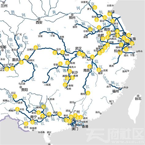 中国内河港口分布高清地图