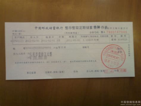 中国邮政储蓄银行定期存单查询
