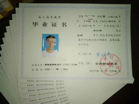云南成人中专毕业证照片