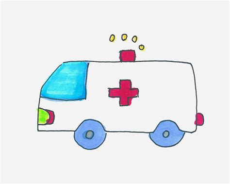 儿童画画救护车
