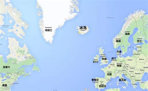 冰岛在地图的什么位置