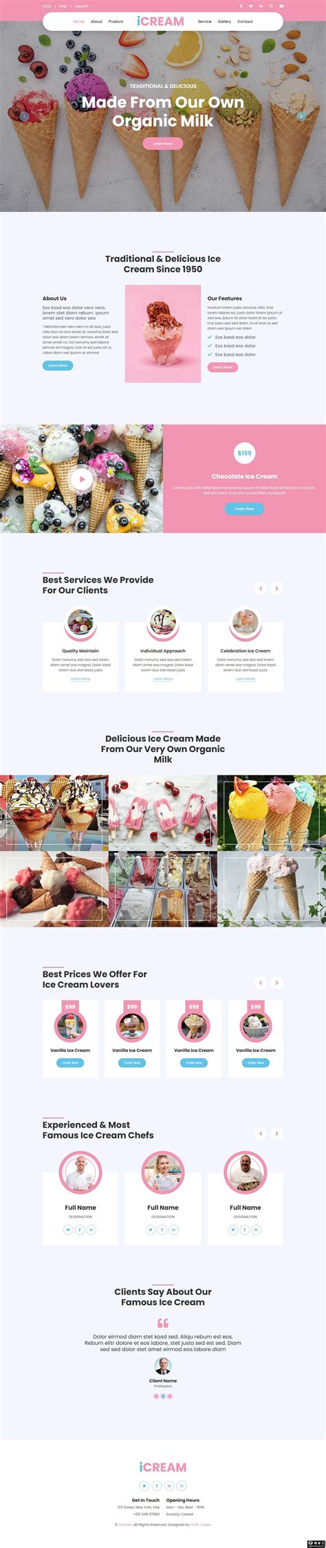 冰淇淋网页制作模板
