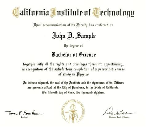 加州理工博士毕业证