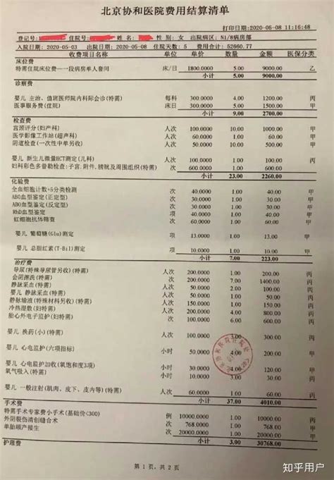 北京医院化验价格表