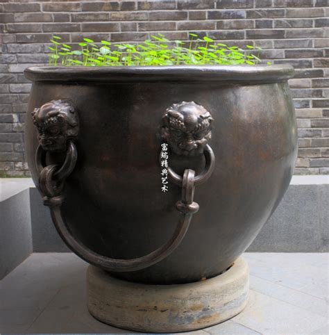 北京玻璃钢铜色花盆