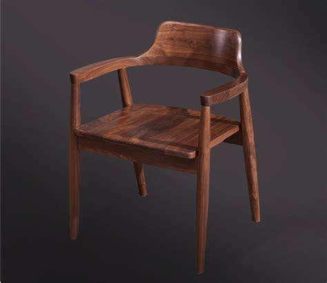 北美黑胡桃木椅子结构设计