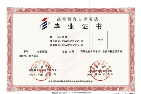 南京自考大专毕业证图片最新