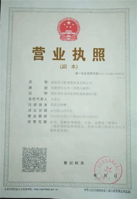 南阳营业执照申请网站