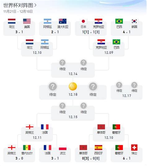 卡塔尔世界杯8强比赛结果