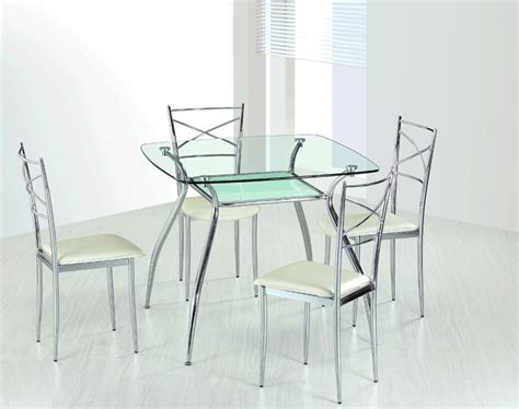 可变钢化玻璃餐桌椅