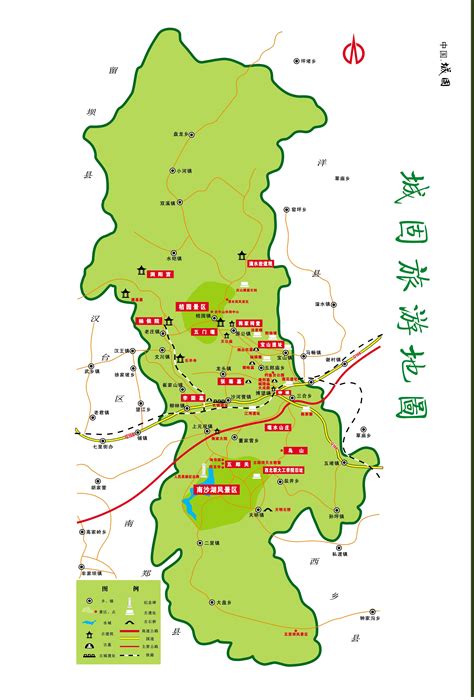城固县地图电子版