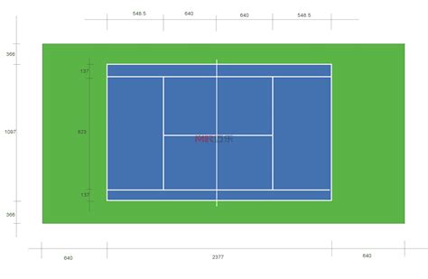 塑胶网球场尺寸规范