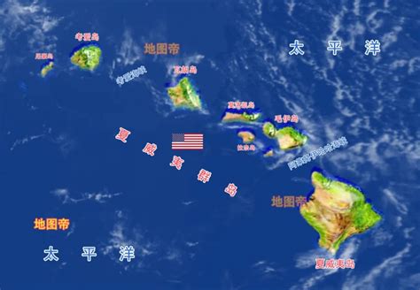夏威夷在地图上的位置