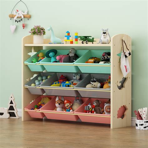 宝宝玩具盒做书架