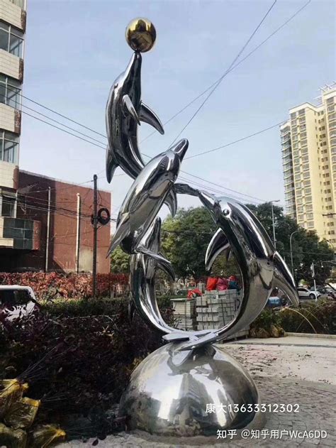 山西大型不锈钢海豚雕塑艺术造型