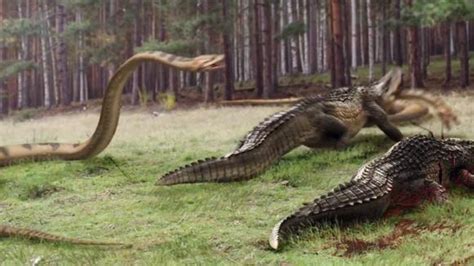 巨鳄vs大蟒蛇