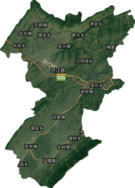开江县行政地图