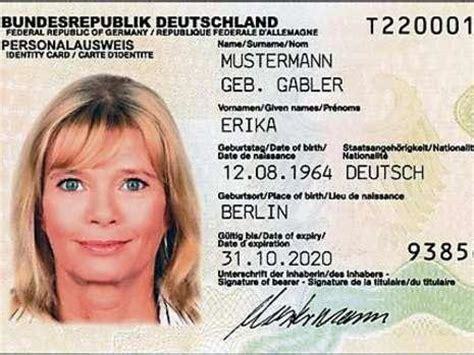 德国身份证格式图片