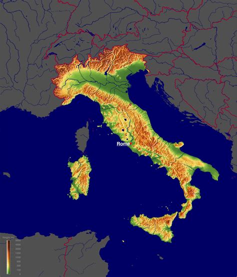 意大利地形分布图