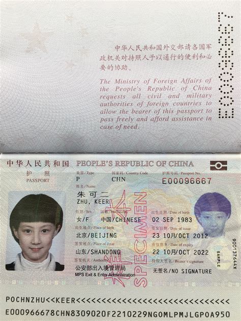 护照签证信息图片