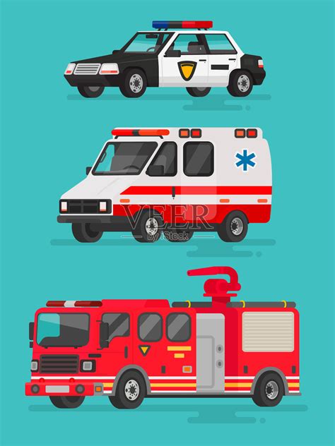 救护车和警车还有消防车