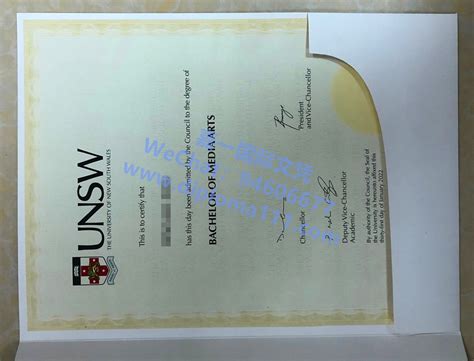 新南威尔士大学毕业证书样本图片