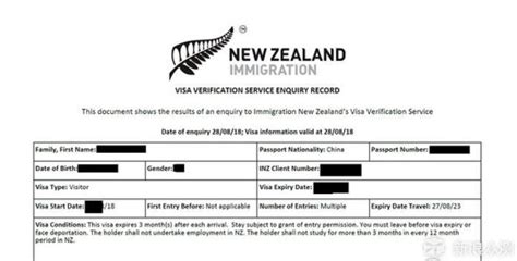 新西兰电子签证长啥样