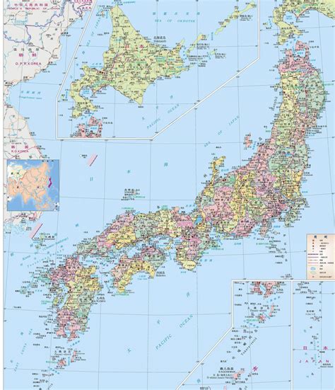 日本地图中文版高清