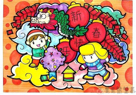 春节画 儿童画