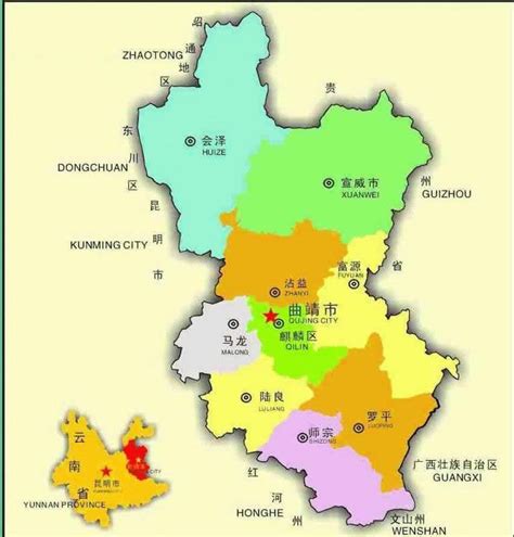 曲靖市小区辖区地图
