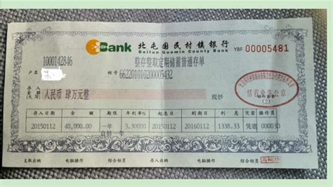 杭州银行定期存款存单