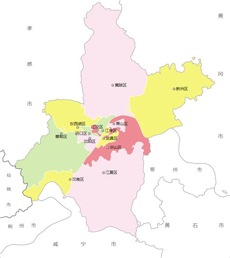 武汉行政区划地图