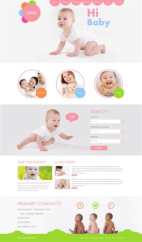 母婴知识网站设计素材库