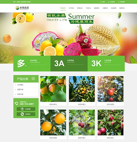水果行业网站建设