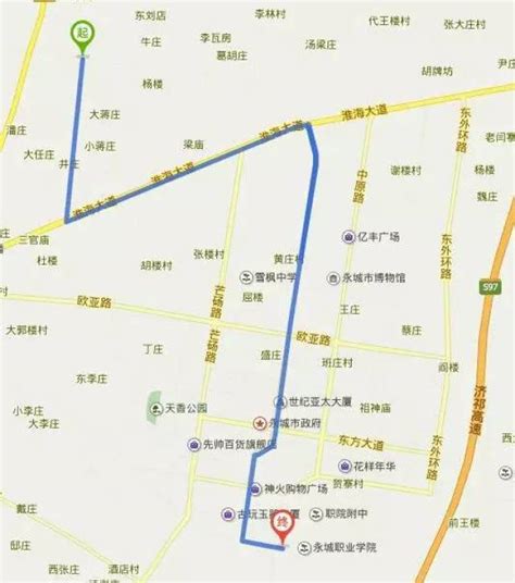 永城北高速出口地图