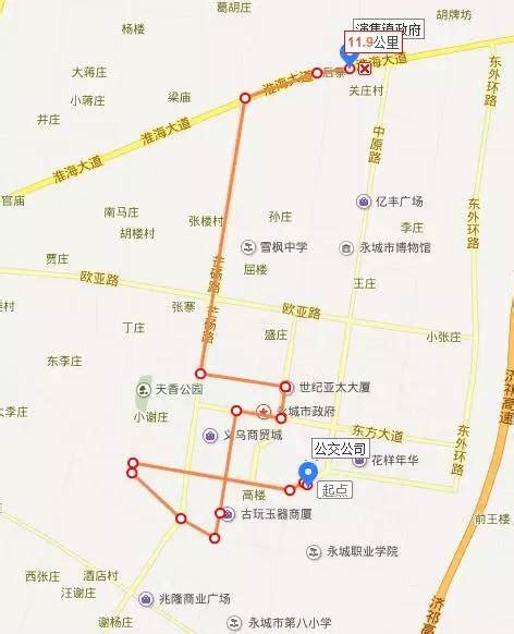 永城103公交车路线图