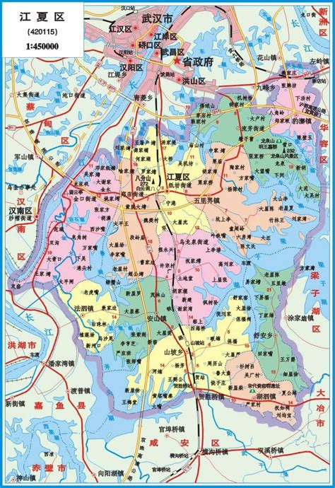 江夏区地图