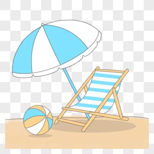 沙滩遮阳伞和椅子怎么画