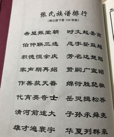 河南张氏族谱字辈排列
