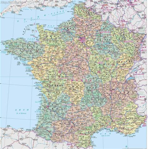 法国地图中文版大图