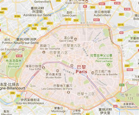 法国巴黎附近地图