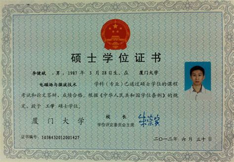济南大学硕士学位证照片